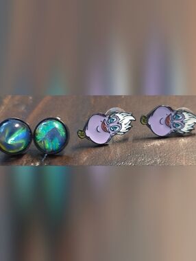 VINTAGE DISNEY EARRINGS MELIFICENT AND URSULA